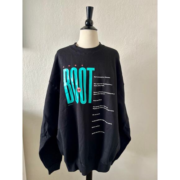 Vintage 1992 ICONZ Sweatshirt XL NWT Softwear Collection Parody Tech Crewneck - Picture 1 of 12